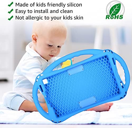 TopEsct Kids Case for Samsung Galaxy Tab A7 Lite 8.7 Inch 2021, Lightweight Kid-Proof Cover with Kickstand & three Handles and strap for Galaxy Tab A7 Lite 8.7 Inch (SM-T220/T225) (Blue)