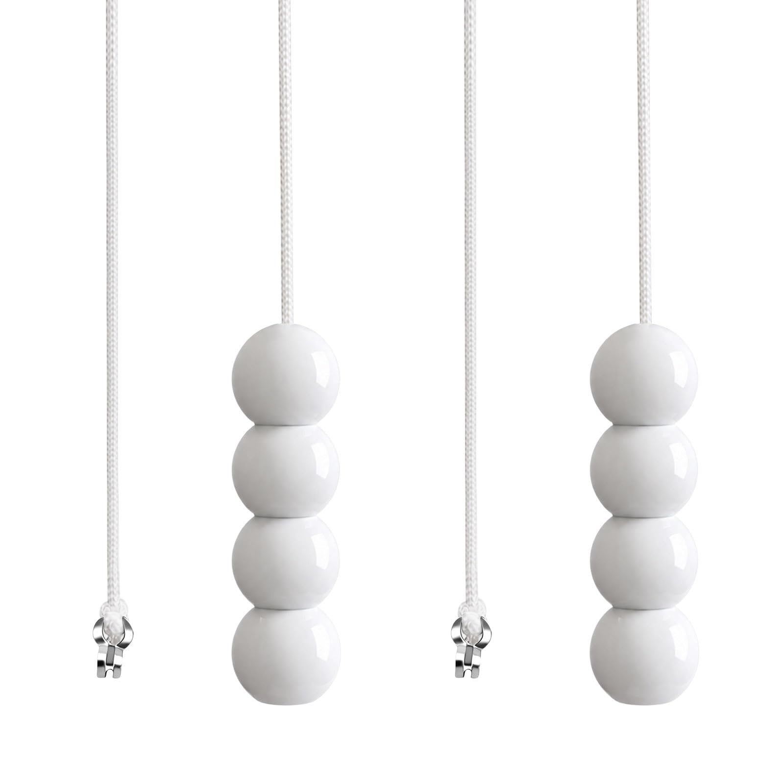 TXErfolg 2 Pieces Bathroom Light Pull Cord with Bead Style Handle White