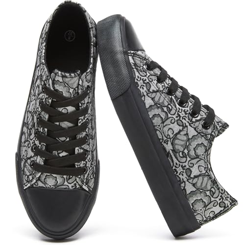 Image of yageyan Womens White Tennis Shoes Low top Canvas Sneakers Women Fashion Shoes for Walking Casual Canvas Comfortable