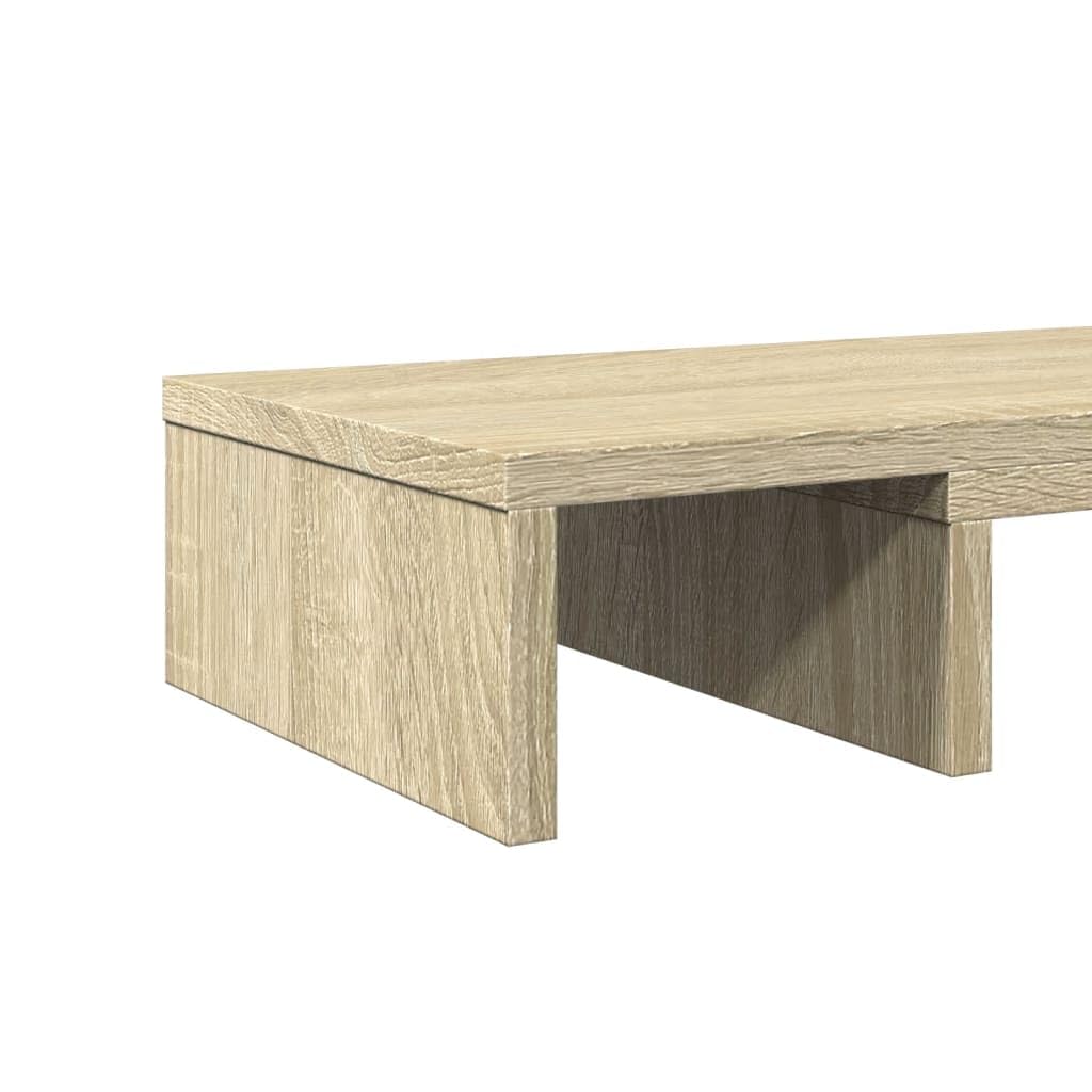 Monitorständer Verstellbar Sonoma-Eiche 60x24x10,5 cm aus Holzwerkstoff für zwei Monitore, höhenverstellbar mit Aufbewahrung, ergonomie für arbeitsplatz büro homeoffice gaming station