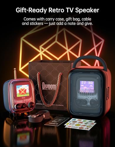 Divoom Tiivoo-2 Retro Bluetooth Speaker, FM Radio, Pixel Art Display, Black - image 7