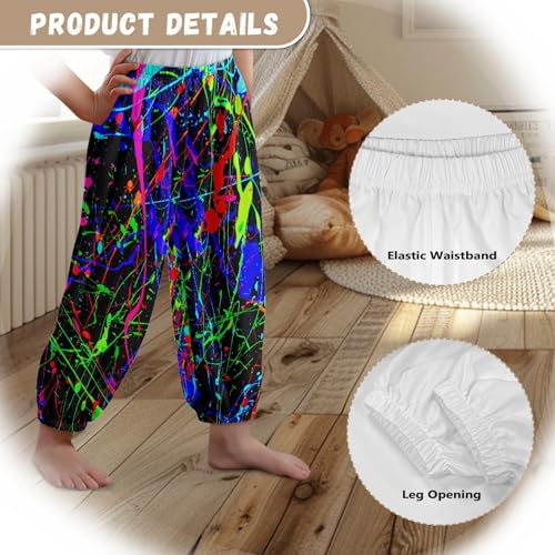 Image of Unisex Little Kids Yoga Trousers Bohemian Beach Pants Baggy Harem Activewear for Boys and Girls Age 3-10