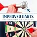 HMmagnets Large & Safe Magnetic Dart Board (Wooden Frame) for Kids & Adults - Fun Game for Up to 4 Players - Including 12 Colorful Darts + Dry Erase Score Board (2 Markers+Eraser) | Sturdy & Durable