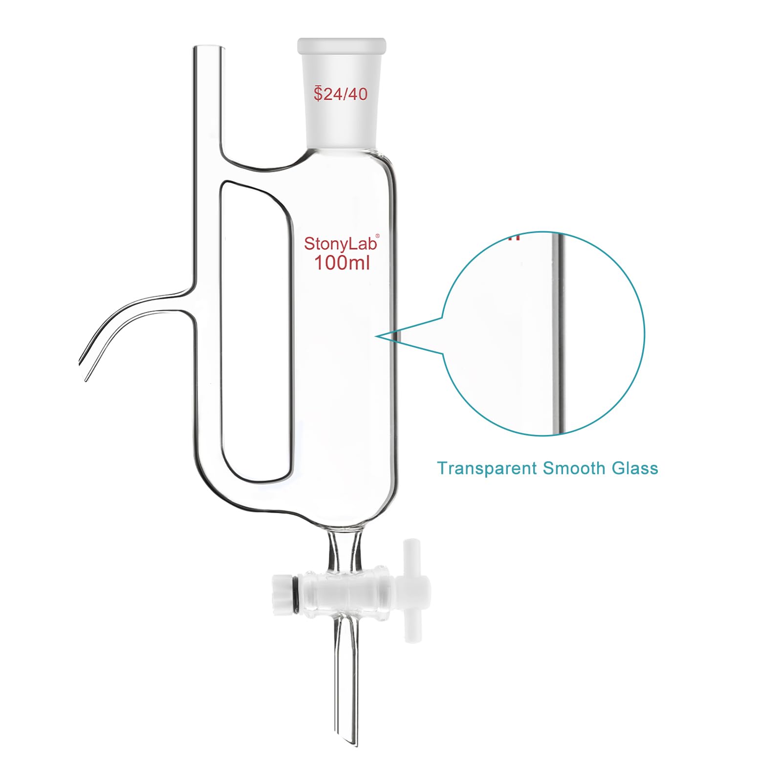 stonylab Separatore Ricevitore per Acqua e Olio con Giunto 24/40, Water Oil Receiver Separator da Laboratorio Fornitura Laboratorio, 100 ml