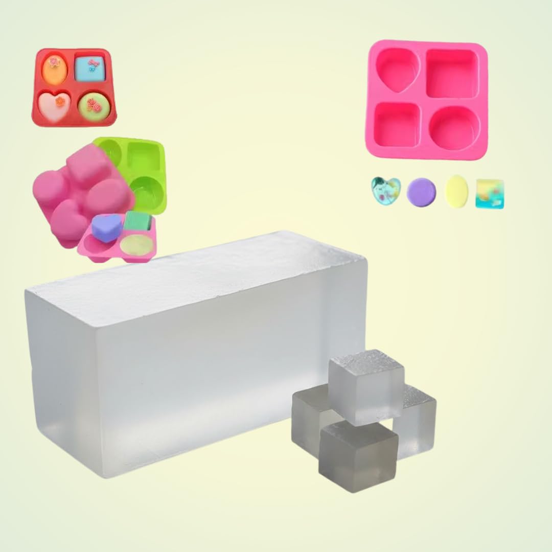 500 gm Coconut Glycerin Soap Base with Siliconne Soap Mould | Skin Safe Coconut Glycerin Base for Regular Use-image-37