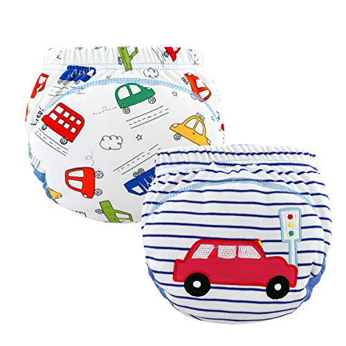 Baby Training Pants 2 Pack Cotton Toddler Thick Absorbent Potty Underwear for Boys Girls 12M-2T