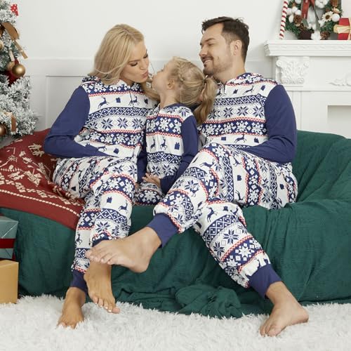 Mumetaz Christmas Pajamas for Family Matching Family Christmas PJs Sets Onesies Christmas Sleepwear Zipper Jumpsuit3