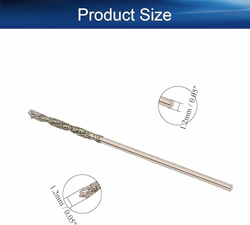 Auniwaig Brocas de torsión de diamante de 0.047 in de acero de alta velocidad HSS para piedra de cristal de conchas de mar 10 piezas