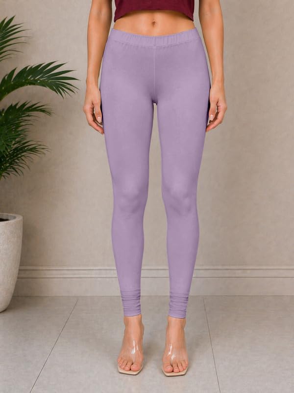Image of TRENDMALLS Women's Microfiber Elastane Stretch Soft Churidar Length Leggings with Ultrasoft Waistband