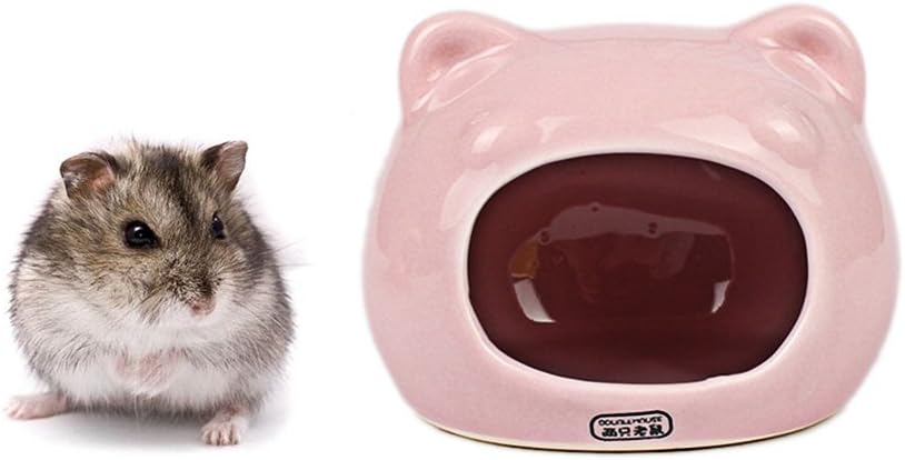 Ceramic Hamster Bedding Hideout Nest, Chinchilla Cage Accessories, Hamster House Toys Home And Bath for Small Animal Sugar Glider Squirrel Chinchilla Hamster Rat Playing Sleeping
