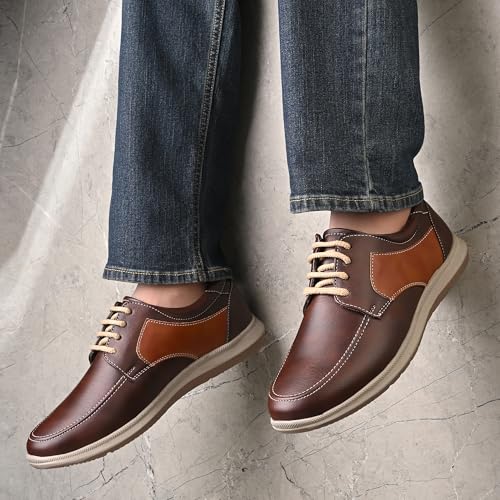 Image of Centrino Men's Casual Lace-Up Shoes | Comfortable Round Toe Lace-Up Derby Shoe with Rugged Rubber Thick Sole for Casual, Office, College, Outdoor, Travel, Trekking, Weekend Outing(8102)