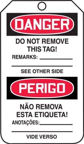 Tarjetas de advertencia bilingües Danger Do Not Operate en cartulina 2