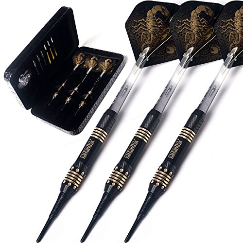 CUESOUL Black Scorpion Deluxe Dardos de plástico Set with Luxury Case, 16 gram (B2303)