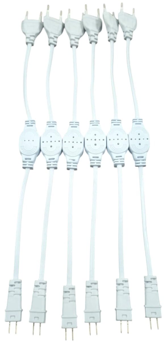 HIZO Led Rope Light Adaptor 3014 SMD/NEON Rope Light Adapter 220v, 2 pin 6mm Plug for Flexible Strip Rope Light Connector Adaptor White Indian Plug- Pack of 6 pcs-image-44