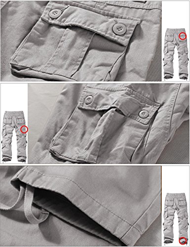 Image of Match Men's Wild Retro Multi-Pockets Utility Casual Cotton Cargo Trousers #3357