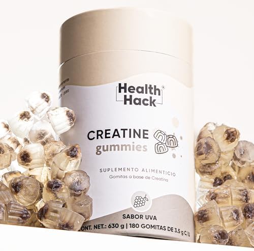 Gomitas de Creatina Monohidratada sabor uva | 180 gomitas | Con L...