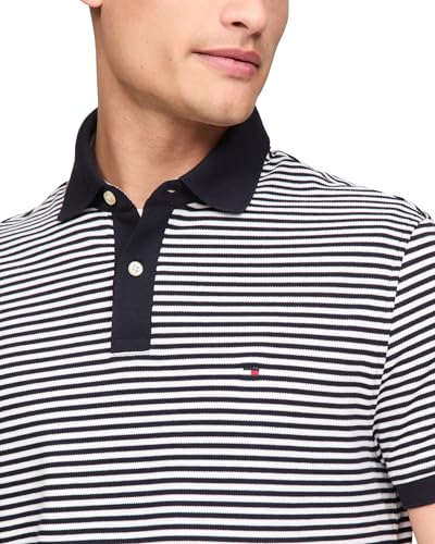 Image of Tommy Hilfiger Men's Short Sleeve Polo Shirts in Regular Fit With Stretch and Organic Pique Cotton