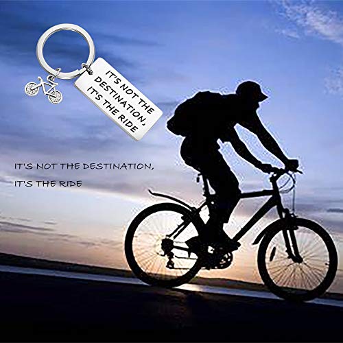 MAOFAED Cycling Gift Bicycle Keychain Bike Gift It's Not The Destination Bicycle Jewelry Cyclist Gift Bike Riding Gift3