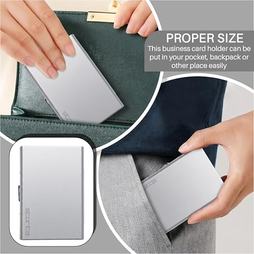 Image of Storite 6 Slots RFID Protected Metal Credit Card Holder Wallet for Men & Women - Matt Grey, 9.6 x 6.6 x 1.3 cm