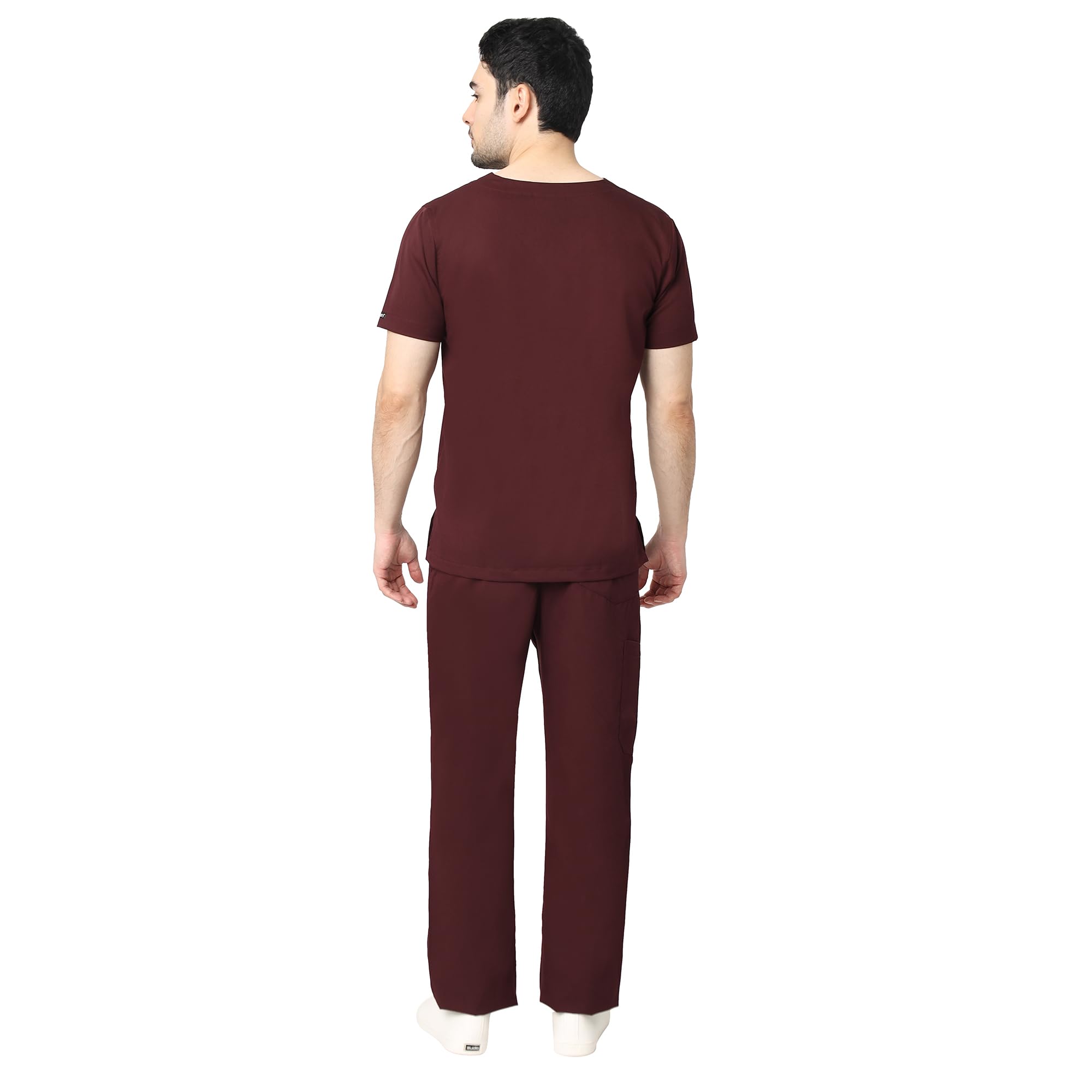Associated Uniforms AQUA Men's SCrub Suit with 2 Way Stretch & Water/Liquid Repellent (WINE, L) 3