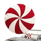 Almohada de menta de Navidad | Cojines decorativos de Navidad para silla, almohada de felpa de menta roja, bonito juguete de peluche decorativo en forma de caramelo, almohadas rojas y blancas para