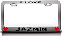 Vista 1 de Amo Jazmin w/Corazones Romántico Metal Coche SUV Camión Placa Marco Ch r47