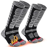 2 Pairs Ski Socks Womens Mens , Thermal Socks for Skiing, Snowboarding, Cold Weather, Winter Warm...