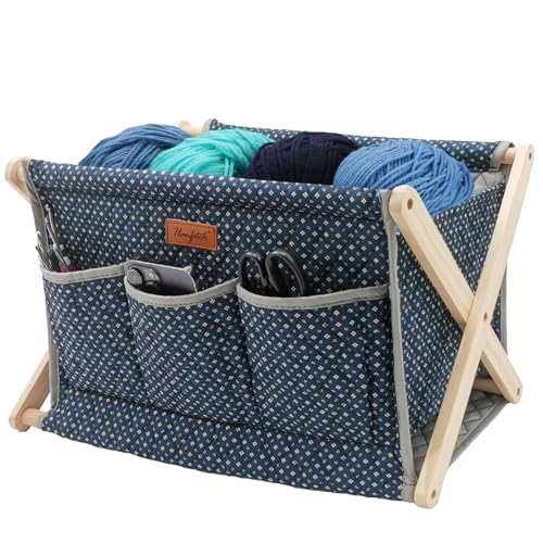 Image of Yarn Caddy Large Size Yarn Storage Organizer for Yarn Skeins-Organizer for Crochet Hooks Knitting Needles Other Accessories