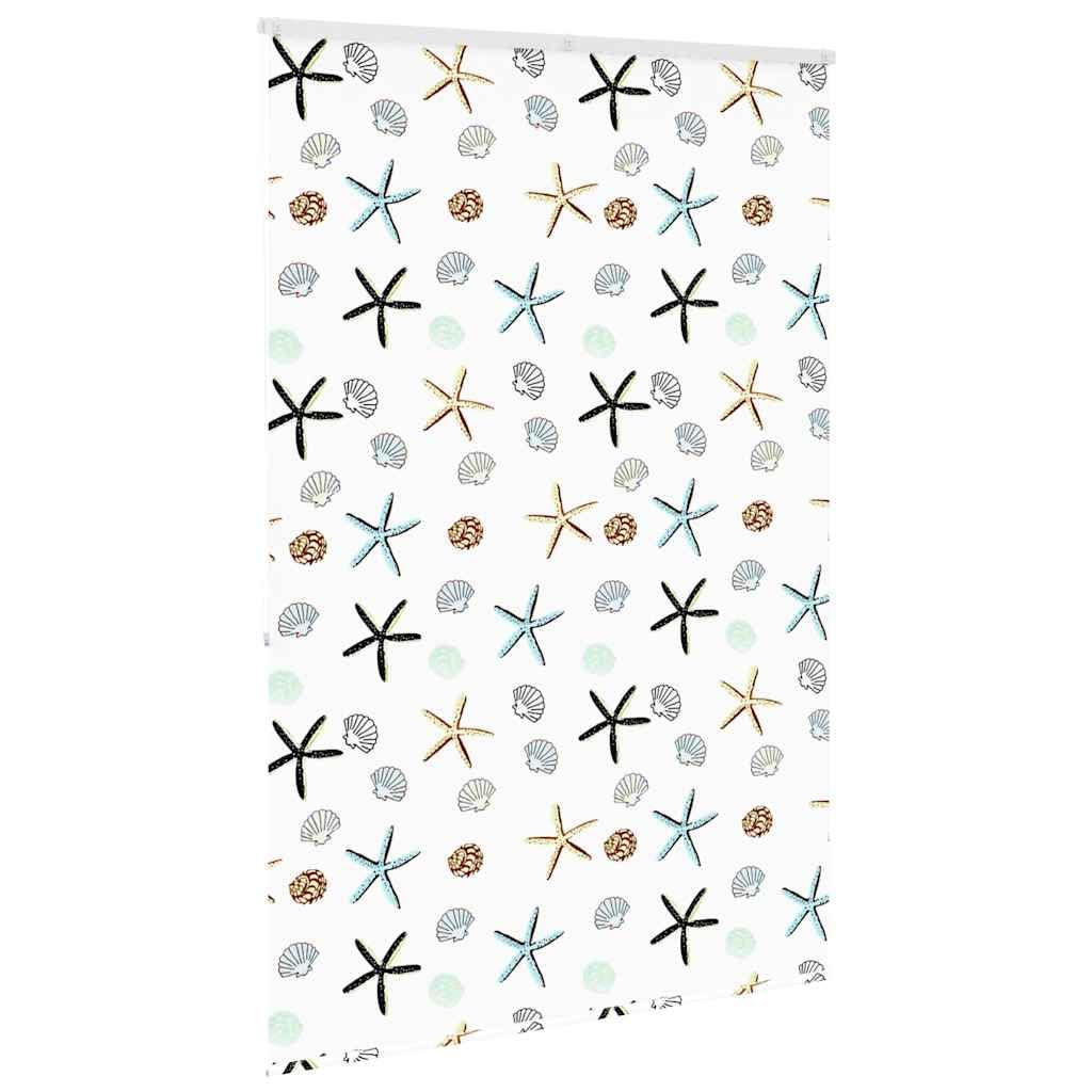 Tenda a rullo per doccia con cassetta in PEVA, 160 x 240 cm, larghezza del tessuto 156 cm, oscurante, impermeabile, montaggio a parete o soffitto, motivo conchiglie, per bagno e privacy