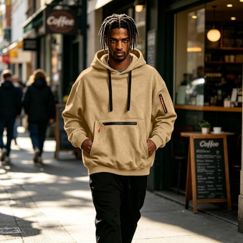 Elneeya Tactical Hoodie for Men Oversized Work Out Casual Fall Sweatshirts - image 7