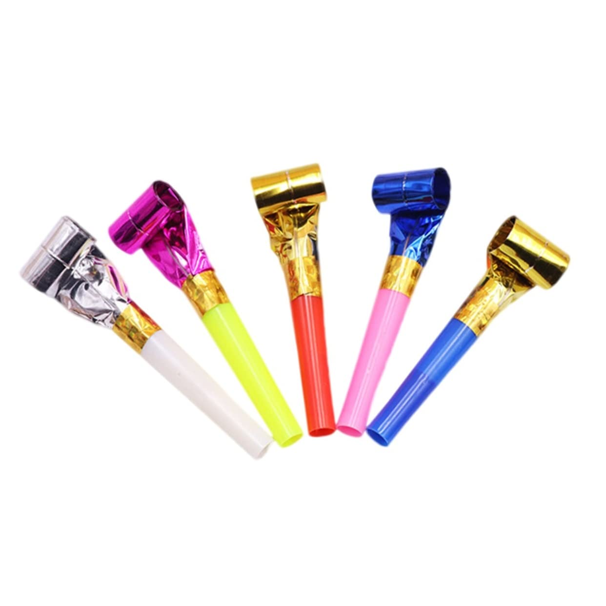 50pcs Boy Girl Party Whistles Long Nose Dragon for Birthday Holiday Celebrations Portable Party Toys Random Colors