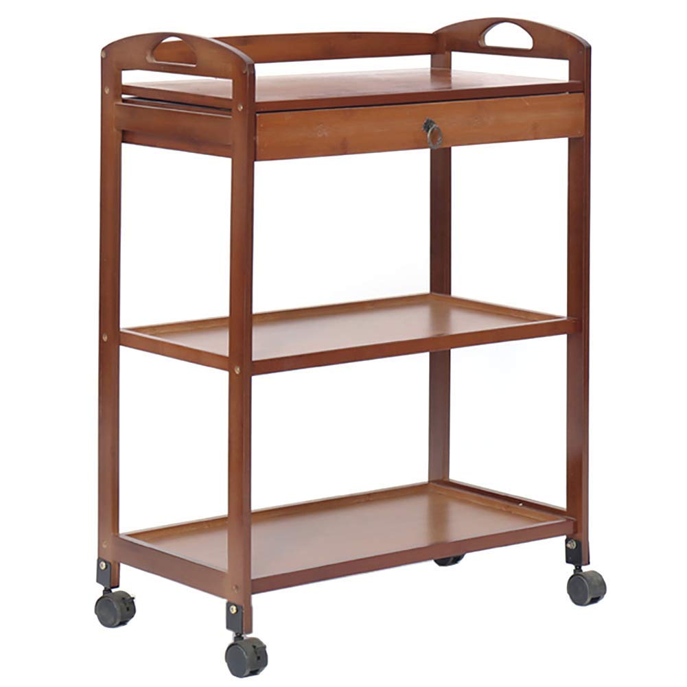 Camiones de Almacenamiento Mano, Cocina Movable Trolleys, Salón de Belleza Carro con Almacenamiento Carteles Carrera de Catecon Rueda de Frenado Universal, Carrito de Rodillo/Brown/M