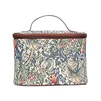 Signare Tapestry Toiletry Bag Makeup Organizer Bag for Women with William Morris Design (Golden Lilly, Toil-GLILY)