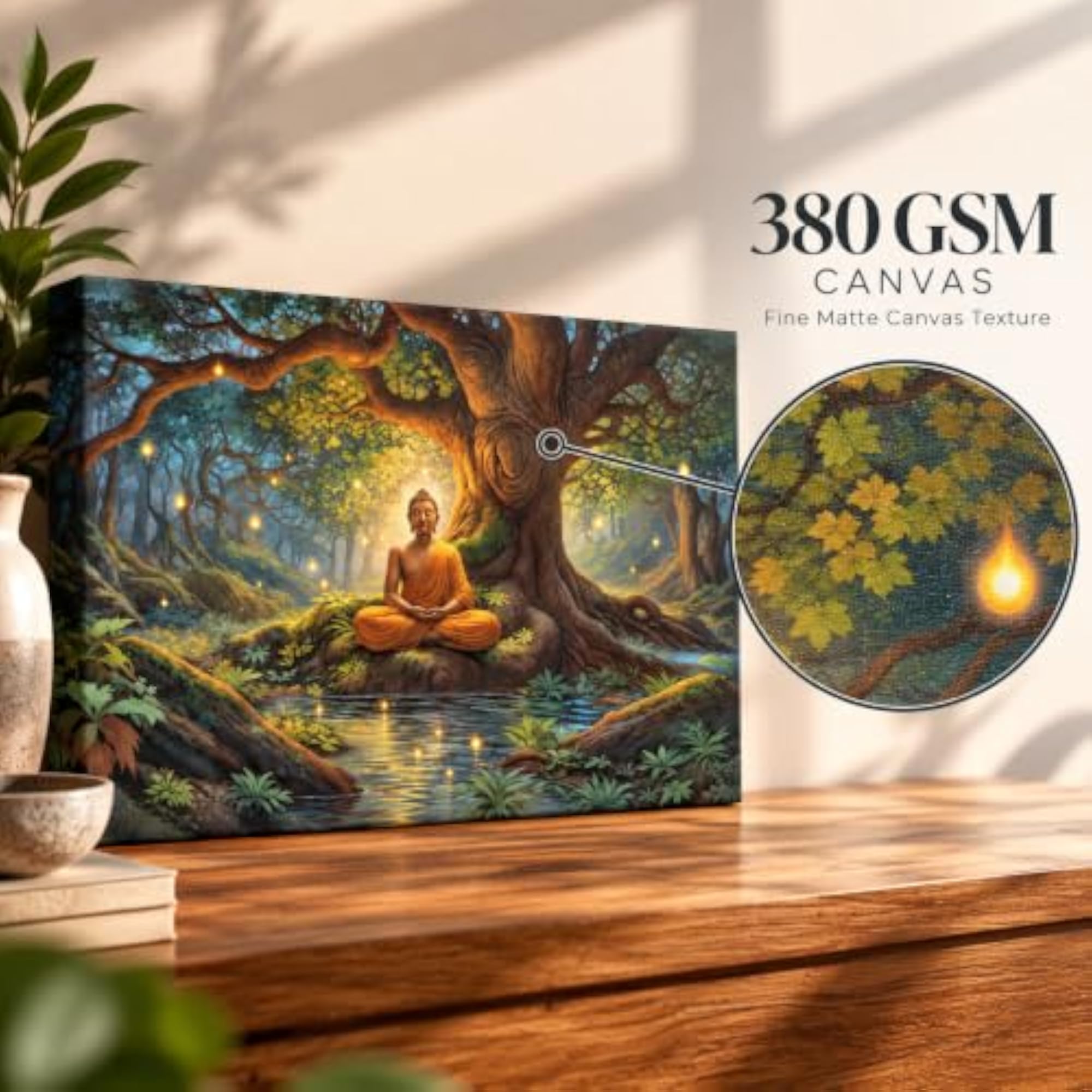 Buddha Forest Meditation Canvas Painting 24x36