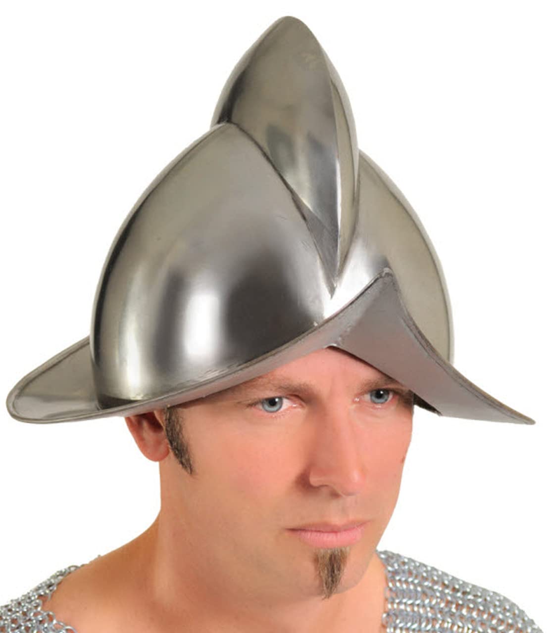 AnNafi® Spanish Comb Morion Boat Medieval Helmet Replica | Medieval Metal Helmet | PREMIUM QUALITY with Fitted LEATHER LINER | 20 Gauge Steel Wearable for Adult | Medieval Costumes