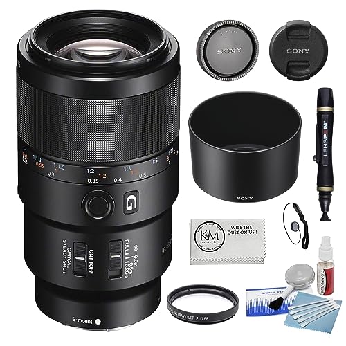 Sony FE 90mm f/2.8-22 Macro G OSS Lens Bundled with 62mm UV Filter + 5-Piece Camera Cleaning Kit + Cleaning Lens Pen + Lens Cap Keeper + Microfiber Cleaning Cloth (6 Items)
