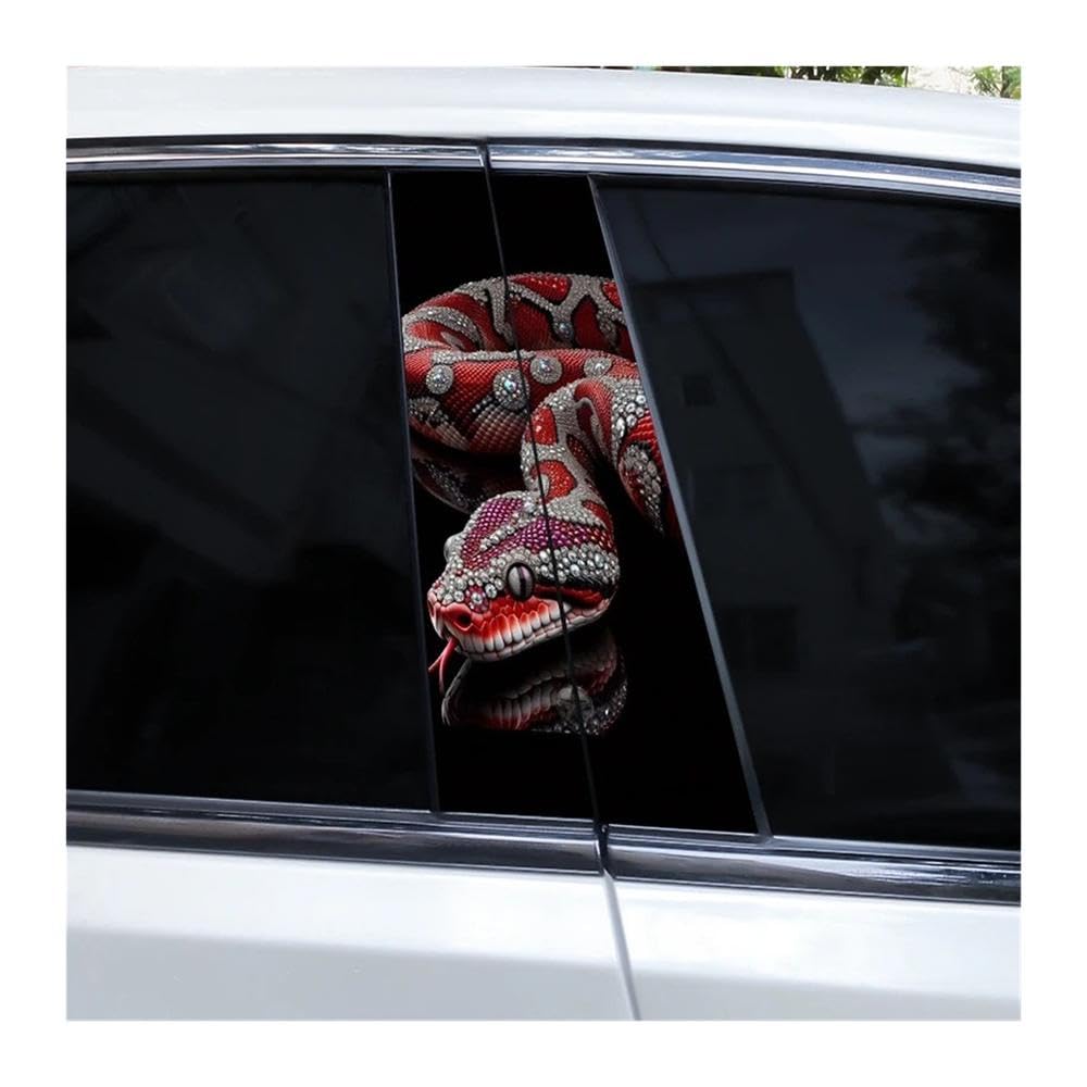 Bertdcx D 2Pcs Snake Car Pillar Personalize Shape Sticker Oor Pillar Vinyl Self Adhesive Paper Auto Parts(D)