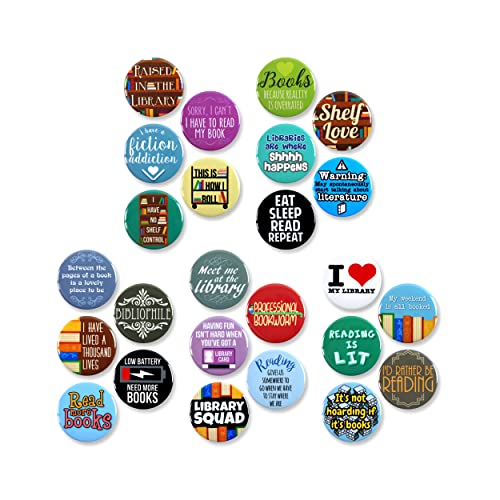 Badges de bibliothèque contre la monotonie des sacs de lecture en lot de 25