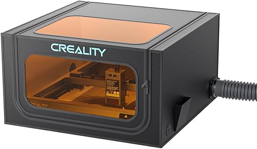 Creality Laser Engraver Enclosure 2.0 with Vent, Fireproof and Dustproof Laser Cutter Protective Cover 28.3x28.3x15.7in with Fan and Pipe, Fits for Most Laser Engraver, Against Smoke, Odor, Noise