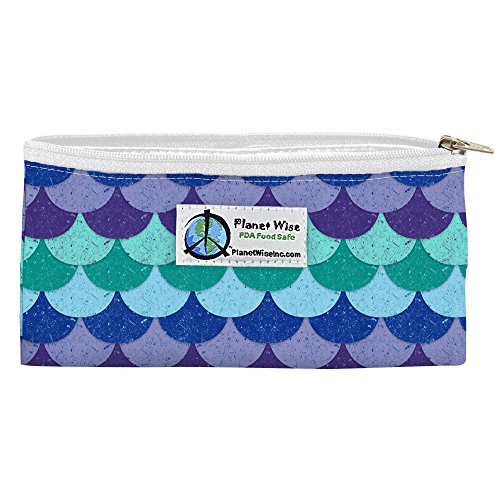 Planet Wise Reusable Zipper Sandwich and Snack Bags, Snack, Mermaid Tail Poly