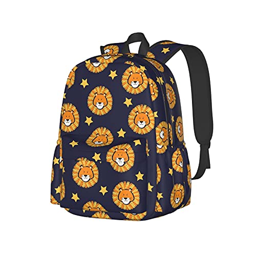 Sac à dos pour ordinateur 17 pouces avec grand rangement motif lion mignon