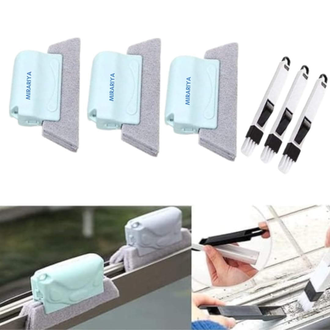 MIRARIYA Double Combo of Window Groove Frame Cleaning Brush& Dust Cleaning Brush for Window Slot Keyboard with Mini Dustpan Door Track Cleaning Tool for All Corners Edges Gaps(Multicolour- Pack of 3) (B0D1KDK8N1) Amazon Price History, Amazon Price Tracker