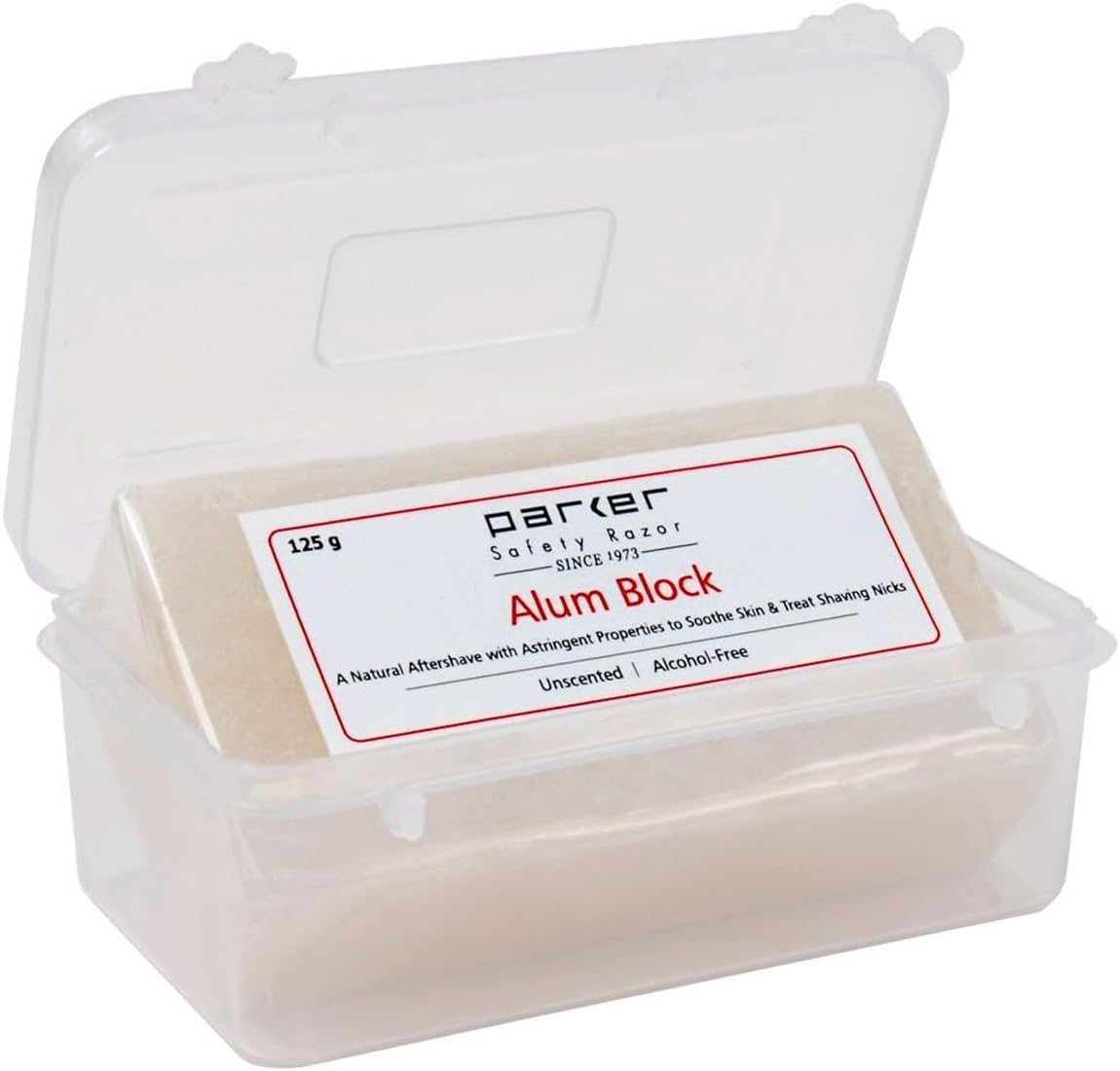 Parker Safety Razor S Large Alum Block with Travel Case (125 G / 4.4 Oz.) - A Natural Aftershave with Antiseptic Properties