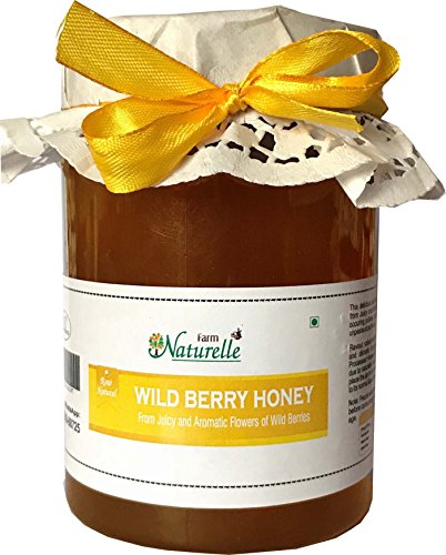 Image of Farm Naturelle - Wild Berry Flora Honey 1kg | 100% Pure, Raw, Natural, Unprocessed & Unheated | Includes 850g + 150g Extra with a Wooden Spoon | Lab-tested Honey in a Glass Bottle