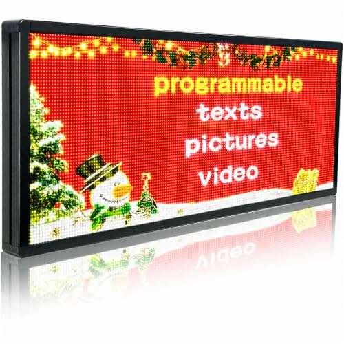Image of P6 Programmable Led Sign,Scrolling Full Color Digital Message Board 40 inchX17 inch | Full Color Display,IP65 outdoor waterproof, ideal for storefront advertising, supports scrolling messages and custom content