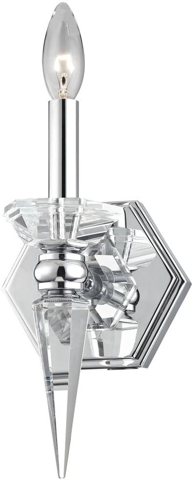 Poitiers Chrome and Crystal Wall Sconce