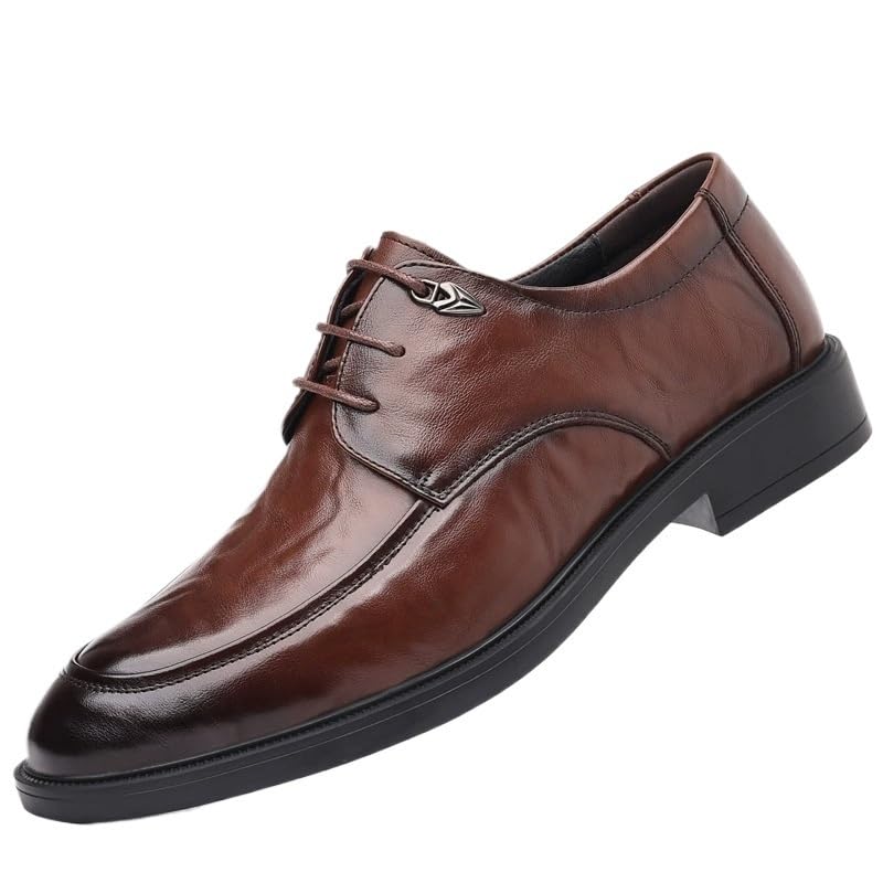 Top Grain Leather Lace-Up Summer Business Formal Shoes Men Genuine