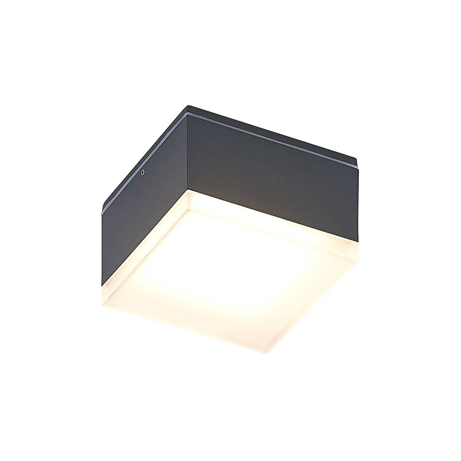 Lindby Plafoniere LED (Moderno) colore Nero, in Alluminio lampadina inclusa lampada da esterni per giardino terrazzo balcone e casa plafoniera