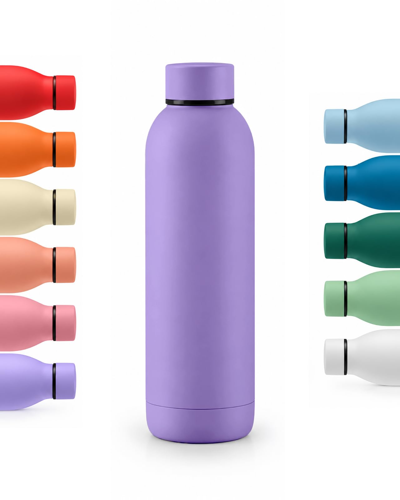 Borraccia Termica Grande 1 Litro Bottiglia Acciaio Inox Inossidabile  Isolamento Doppio Strato  1000 Ml - Tappo Antigoccia  Termos Calde e Bevande Fredde - Sottovuoto  Rivestimento Soft Touch - Lilla