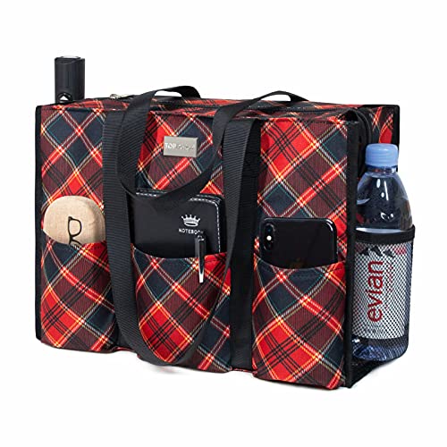 Image of TOPDesign Utility Water Resistant Tote Bag with 13 Pockets, Zipper Closure